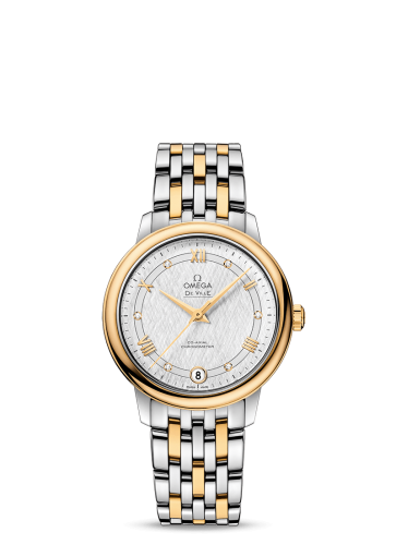 Omega De Ville Prestige Co-Axial 32.7 Stainless Steel / Yellow Gold / Vintage Silver Silk / Bracelet